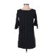 H&M Casual Dress - Shift Crew Neck 3/4 sleeves: Black Dresses - Women's Size 0