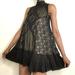 Free People Dresses | Free People | Angel Lace Dress In Black | Color: Black/Tan | Size: S