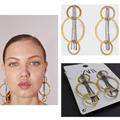 Zara Jewelry | Flaw, Zara Nwt Bejeweled Chain Hoop Chain Gold Dangle Earrings | Color: Black/Gold | Size: Os