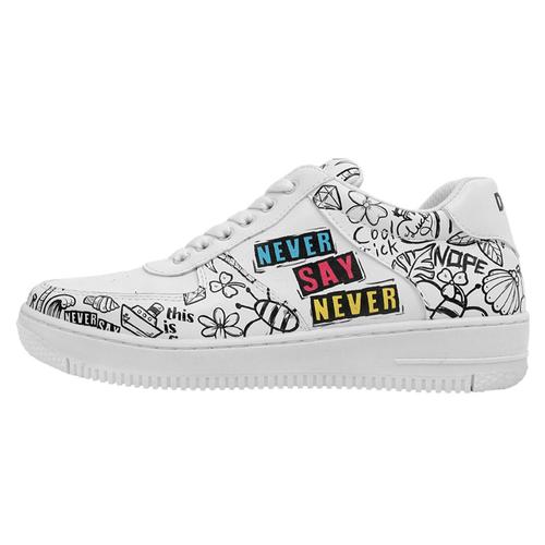 „Sneaker DOGO „“Never Say Never““ Gr. 41, Normalschaft, bunt (weiß) Damen Schuhe Modernsneaker Sneaker low Vegan“