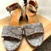 J. Crew Shoes | J Crew Snake Print Sandals Low Block Heels Sz 9 | Color: Gray/Silver | Size: 9