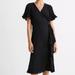 Madewell Dresses | Madewell Black Satin Ruffle-Sleeve Wrap Dress Sz M | Color: Black | Size: M