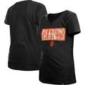 Girls Youth New Era Black San Francisco Giants Flip Sequin Team V-Neck T-Shirt