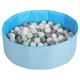Selonis Children Colourfull Foldable Ballpit With 100 Balls, Blue:White/Grey/Mint