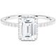 Fine Diamonds R us F/VS1, 3.00 carat, Hidden Halo IGI Emerald Cut Diamond Engagement Ring For Women in 950 Platinum (L) |Luxury Deluxe Collection for Gift