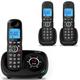 Alcatel XL595 Voice Trio - 3 Cordless Handsets with Answer Machine - Landline Cordless Phone - Home Telephone with Answer Machine - Call Blocking Phones- Extra Large Phone