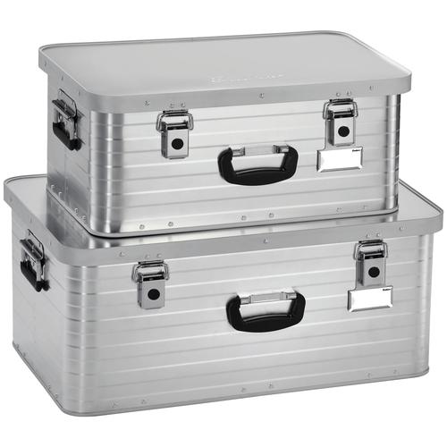 „Transportbehälter ENDERS „“Toronto““ Transportboxen silberfarben (silber) Aufbewahrung Ordnung 47L = 3,6kg; 80L 5kg“