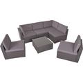 Gartenlounge-Set GARDEN PLEASURE "SANSIBAR" Sitzmöbel-Sets grau Outdoor Möbel