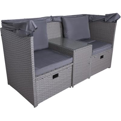 Gartenlounge-Set GARDEN PLEASURE "SAINT-TROPEZ" Sitzmöbel-Sets Gr. H: 170 cm, grün (schilfgrün) Polyrattan Gartenmöbel