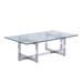 Chintaly Imports Yasmin Coffee Table w/ Tray Top Glass/Metal in Gray | 18.07 H x 51 W x 28 D in | Wayfair