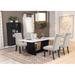 Lark Manor™ Allson 4 - Person Table Marble Dining Set Wood/Upholstered in Brown/White | 30.25 H x 38 W x 72 D in | Wayfair