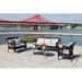 Bay Isle Home™ Petterson 4 Piece Wicker Sofa Seating Group w/ Cushions Synthetic Wicker/Wood/All - Weather Wicker/Wicker/Rattan in Brown | Outdoor Furniture | Wayfair