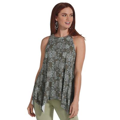 K Jordan Sharkbite High-Neck Tank (Size S) Paisley/Multi, Viscose,Spandex