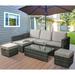 Latitude Run® Colona 6 Piece Sectional Seating Group w/ Cushions Synthetic Wicker/All - Weather Wicker/Wicker/Rattan in Gray | Outdoor Furniture | Wayfair