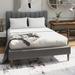 Latitude Run® Full Platform Bed Upholstered/Linen in Gray | 45.7 H x 58.7 W x 79.5 D in | Wayfair B1961536A4D641F3BB1F8630C3C41247