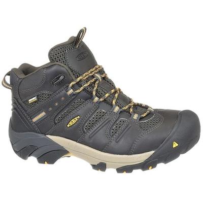 KEEN 1018079 Men's Hiker Boot, 9 1/2 EE, Steel Toe, 5 in H, Raven/Tawny Olive,