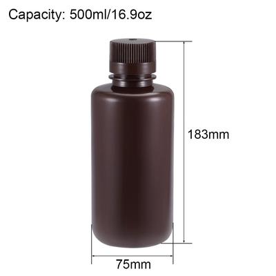 Plastic Reagent Bottle Sample Sealing Liquid Storage Container Brown