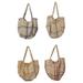 Plaid Jute Tote Bag - 14.0"L x 9.0"W x 15.0"H