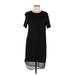 Forever 21 Casual Dress - Shift Crew Neck Short sleeves: Black Print Dresses - Women's Size Medium