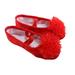 1 Pair of Flower Design Dancing Shoes Anti-slip Ballet Shoes Sole Belly Dance Shoes for Children Size 26
