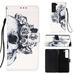 Feishell Wallet Case for Samsung Galaxy A14 5G Shockproof Colorful Painted Pattern PU Leather Magnetic Clasp Flip Kickstand ID Credit Card Slots Slim Fit Phone Case Cover Skull