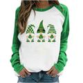 LWZWM St Patricks Day Shirt Women Summer Tops Color Matching Raglan Long Sleeve Crew Neck Valentines Day Gifts Party Tops Green XL