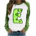 SOOMLON Green St Patricks Day T Shirts Women s Shirts Oversized Tops Shamrock Print Blouse Spring Pullover Tees Fashion Pullover Round Neck Long Sleeve Color Blouse Sweater Tops Black S