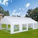 Dextrus 20x30FT Heavy Duty Party PVC White Tent Wedding Event Shelters Upgraded Galvanized Ripple Canopy with Large Roof Removable Sidewalls & 4 Storage Bags 600D Oxford Commercial