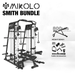 Mikolo Smith Machine Home Gym 2200 lbs Power Rack Cage with 800 lbs Weight Bench and Cable Crossover System Weight Bar 360Â° Landmine Home Gym