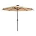 Patio Festival 107 x 107 Fabric Patio Umbrella in Tan & Black