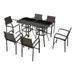 Patio Festival Metal 8-Piece Outdoor Dining Set in Brown & Black Finish