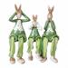 MPWEGNP Resin Crafts Resin Hanging Feet Doll Ornaments Green Pink Rabbit Three Piece Set Easter Rabbit 5k Ornament Cute Garden Statues