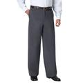 Men's Big & Tall WRINKLE-FREE PANTS WITH EXPANDABLE WAIST, WIDE LEG by KingSize in Carbon (Size 52 38)