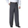 Men's Big & Tall WRINKLE-FREE PANTS WITH EXPANDABLE WAIST, WIDE LEG by KingSize in Carbon (Size 40 40)