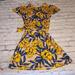 Lularoe Dresses | Lularoe Marly Dress, Blue With Yellow Flowers, Has Pockets And Removable Belt! | Color: Blue/Yellow | Size: M