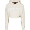 Rundhalspullover STARTER BLACK LABEL "Starter Black Label Damen Ladies Starter Cropped Hoody", Damen, Gr. M, weiß (paleweiß), 65% Baumwolle, 35% Polyester, unifarben, casual, oversize, ohne Ausschnitt, Langarm, Pullover