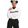 Rundhalspullover STARTER BLACK LABEL "Starter Black Label Damen Ladies Starter Cropped Hoody", Damen, Gr. M, weiß, 65% Baumwolle, 35% Polyester, unifarben, casual, oversize, ohne Ausschnitt, Langarm, Pullover