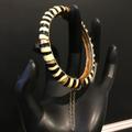 J. Crew Jewelry | J. Crew Black, Cream & Gold -Tone Hinged Bracelet | Color: Black/Gold | Size: Os