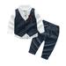 ZHAGHMIN Toddler Boy Clothes 4T Toddler Boys Long Sleeve T Shirt Tops Vest Coat Pants Child Kids Gentleman Outfits Baby Twin Clothes Boys 5T Sweatsuit Boy Fall Outfits For Boys 4T Baby Boy Going Hom