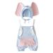 ZHAGHMIN Clothing Baby Boys Girls Patchwork Overalls Suspender Pants With Cute Elephant Hat Outfit Set Clothes 2Pcs Girls Suit Jacket And Pants Pant Suits For Kids New Born Set Baby Summer Cl