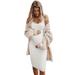 Womens Maternity Casual Sleeveless Solid Color Crew Neck Tanks Dress Pregnancy Bodycon Dresses