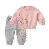 ZHAGHMIN Baby Boy Outfits 0-3 Months Toddler Kids Baby Boy Girl Cartoon Long Sleeve Sweatshirt Pullover Tops Sweatpants Cute Clothes 2Pcs Tracksuit Outfits Set Toddler Boys Outfits Plaid Shorts Todd