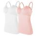 Womens Nursed Tank Tops Built In Bra Top For Breastfeeding Maternity Camisole Brasieres 2PC With 4PC Pads