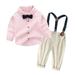 ZHAGHMIN Baby Boy Take Home Outfit Toddler Boys Long Sleeve Striped Prints T Shirt Tops Pants Child Kids Gentleman Outfits 6 Piece Set Baby Clothes New Born Boys Outfits Boys Outfits Size 7