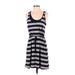 LC Lauren Conrad Casual Dress Scoop Neck Sleeveless: Gray Print Dresses - Women's Size Small