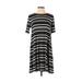 Ann Taylor LOFT Casual Dress: Black Stripes Dresses - Women's Size X-Small