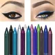 Crayon Eye Liner Longue Durée pour Femme Pigment Imperméable Bleu Marron Noir Stylo Eyeliner