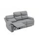 Canapé relax effet simili cuir gris foncé 3 places JACOB - bois foncé