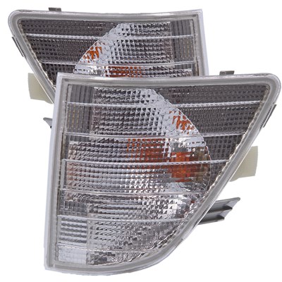 Bestprice 2x Blinkleuchte vorne weiß mit Lampenträger [Hersteller-Nr. 10427610] für Mercedes-Benz