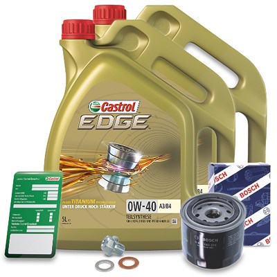 Bosch Ölfilter+Schraube+10 L Castrol 0W-40 [Hersteller-Nr. 10490809] für Mitsubishi